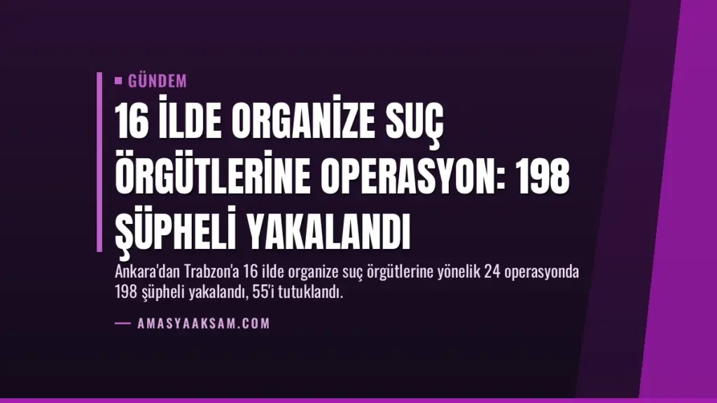16 İlde Organize Suç Örgütlerine Operasyon: 198 Şüpheli Yakalandı