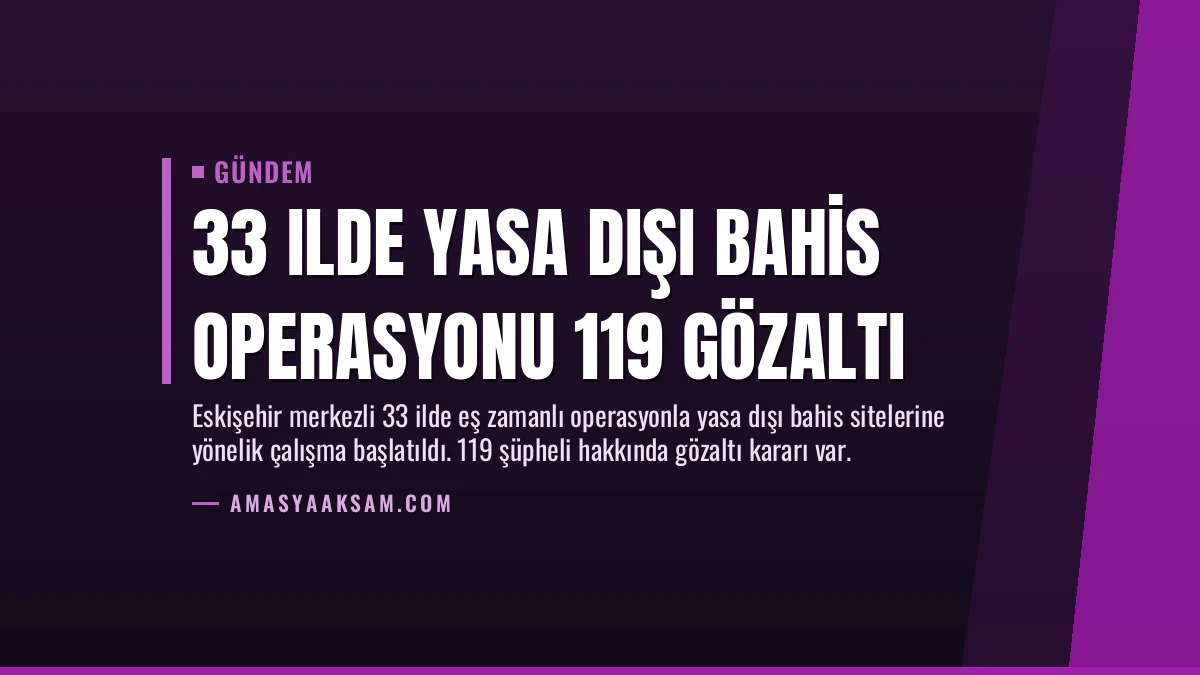 33 Ilde Yasa Dışı Bahis Operasyonu 119 Gözaltı