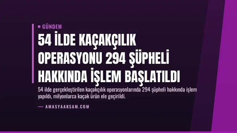 54 İlde Kaçakçılık Operasyonu 294 Şüpheli Hakkında İşlem Başlatıldı