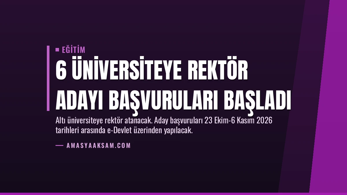 6 Üniversiteye Rektör Adayı Başvuruları Başladı