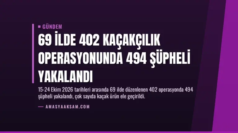 69 İlde 402 Kaçakçılık Operasyonunda 494 Şüpheli Yakalandı