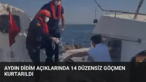 Aydın Didim Açıklarında 14 Düzensiz Göçmen Kurtarıldı