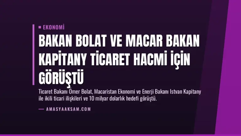 Bakan Bolat ve Macar Bakan Kapitany Ticaret Hacmi İçin Görüştü