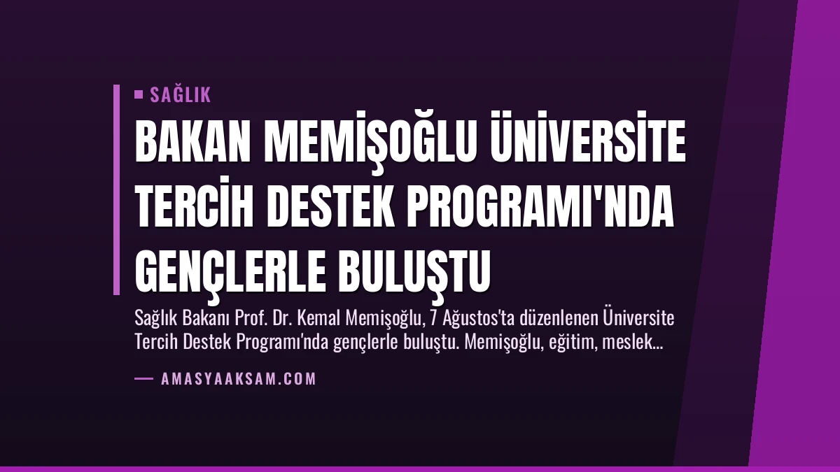 Bakan Memişoğlu Üniversite Tercih Destek Programı’nda Gençlerle Buluştu
