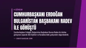 Cumhurbaşkanı Erdoğan Bulgaristan Başbakanı Radev ile görüştü