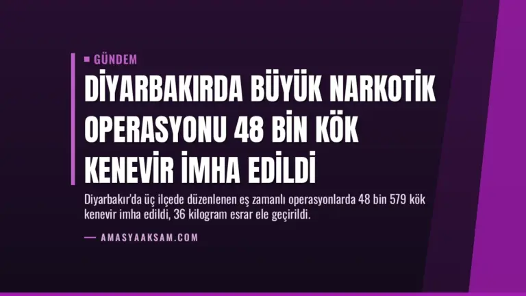 Diyarbakırda Büyük Narkotik Operasyonu 48 Bin Kök Kenevir İmha Edildi