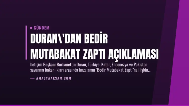 Duran\’dan Bedir Mutabakat Zaptı Açıklaması