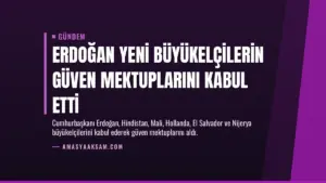 Erdoğan Yeni Büyükelçilerin Güven Mektuplarını Kabul Etti