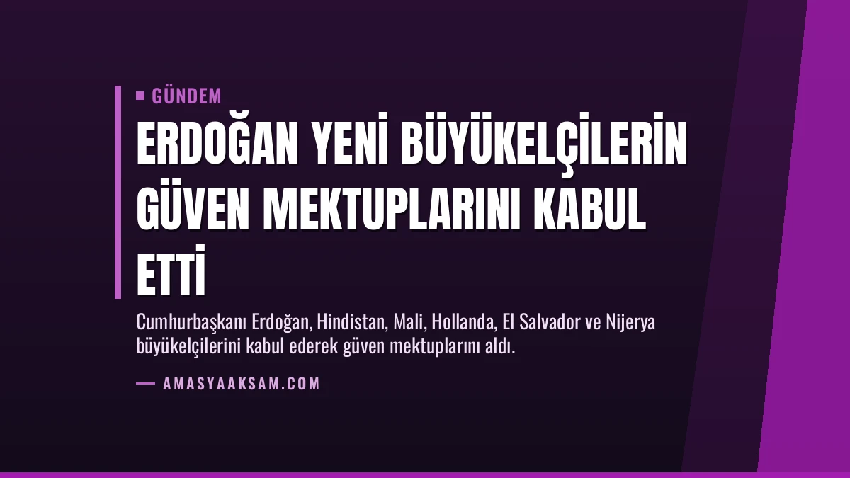 Erdoğan Yeni Büyükelçilerin Güven Mektuplarını Kabul Etti