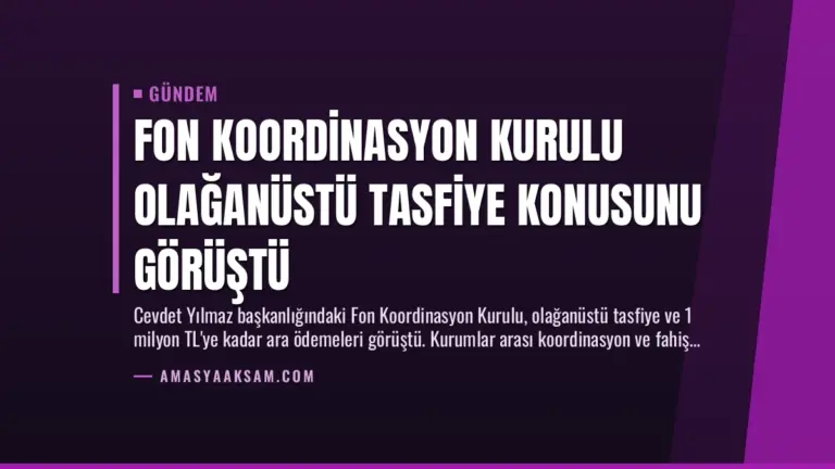 Fon Koordinasyon Kurulu Olağanüstü Tasfiye Konusunu Görüştü