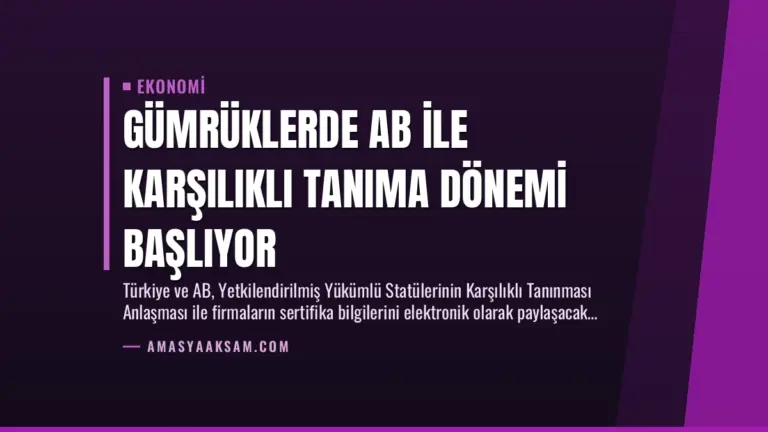 Gümrüklerde AB ile Karşılıklı Tanıma Dönemi Başlıyor