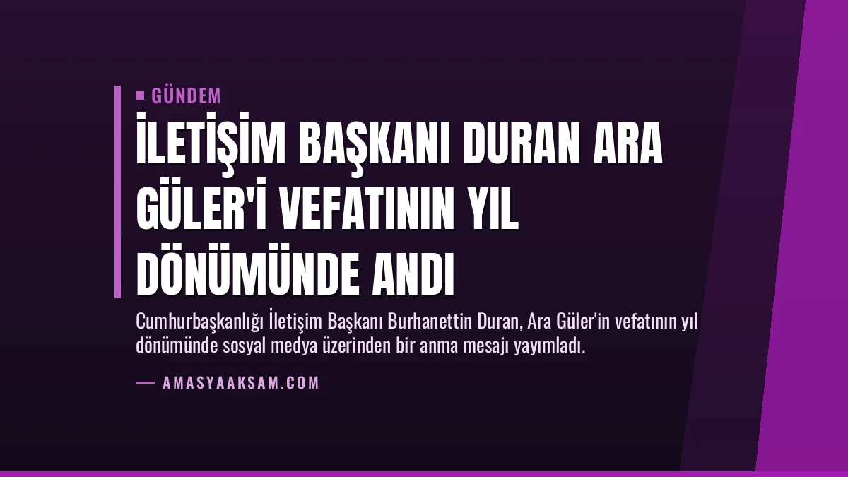 İletişim Başkanı Duran Ara Güler’i Vefatının Yıl Dönümünde Andı