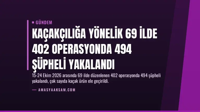 Kaçakçılığa Yönelik 69 İlde 402 Operasyonda 494 Şüpheli Yakalandı