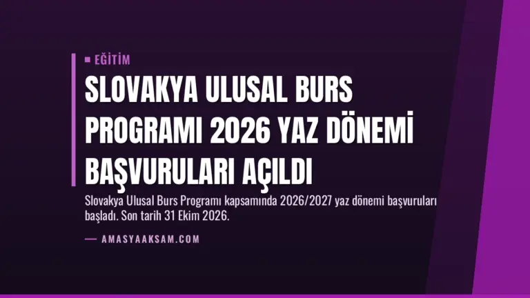 Slovakya Ulusal Burs Programı 2026 Yaz Dönemi Başvuruları Açıldı