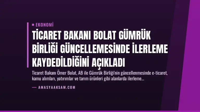 Ticaret Bakanı Bolat Gümrük Birliği Güncellemesinde İlerleme Kaydedildiğini Açıkladı