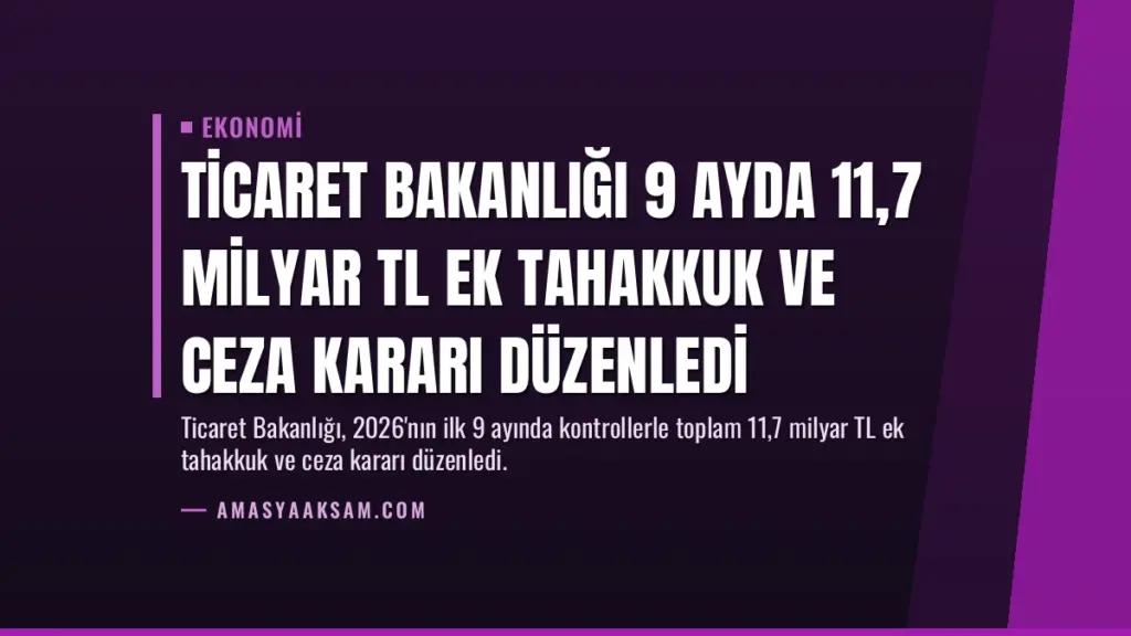 Ticaret Bakanlığı 9 Ayda 11,7 Milyar TL Ek Tahakkuk ve Ceza Kararı Düzenledi