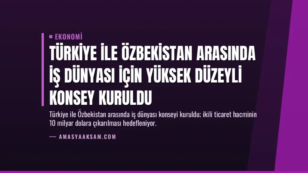 Türkiye ile Özbekistan arasında iş dünyası için yüksek düzeyli konsey kuruldu