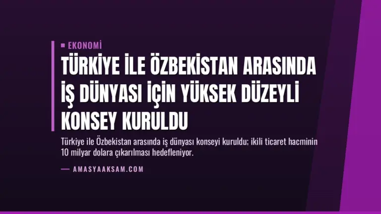 Türkiye ile Özbekistan arasında iş dünyası için yüksek düzeyli konsey kuruldu