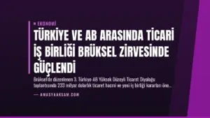 Türkiye ve AB Arasında Ticari İş Birliği Brüksel Zirvesinde Güçlendi
