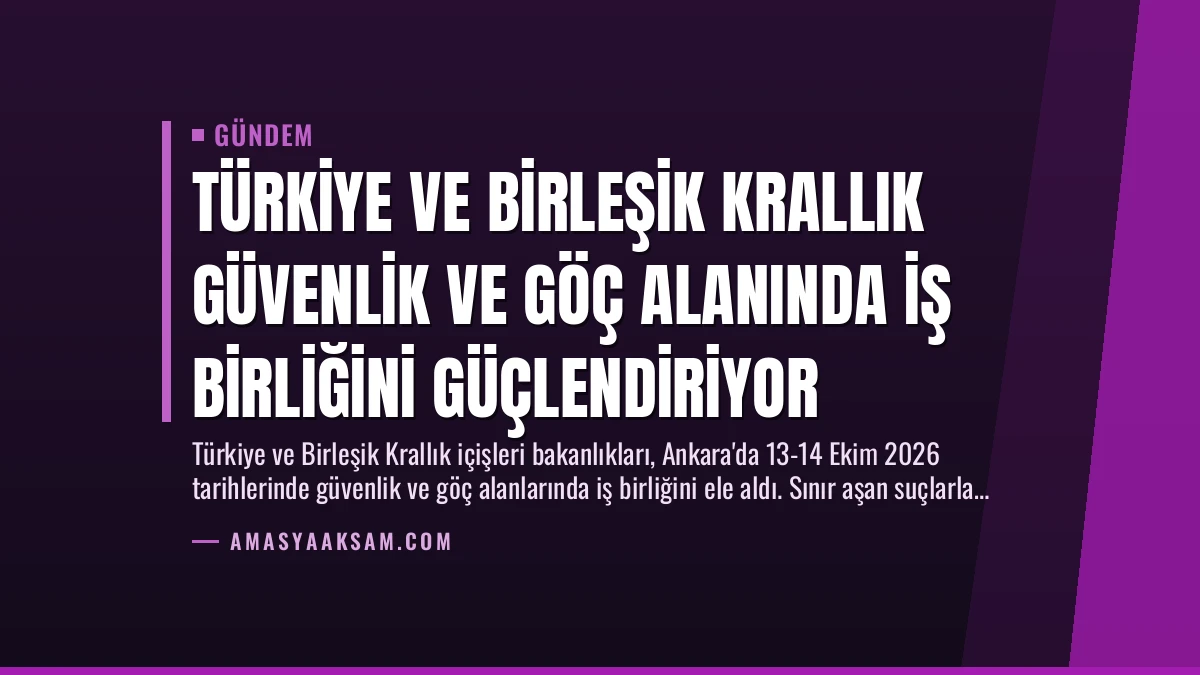 Türkiye ve Birleşik Krallık Güvenlik ve Göç Alanında İş Birliğini Güçlendiriyor