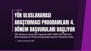 YÖK Uluslararası Araştırmacı Programları 4. Dönem Başvuruları Başlıyor