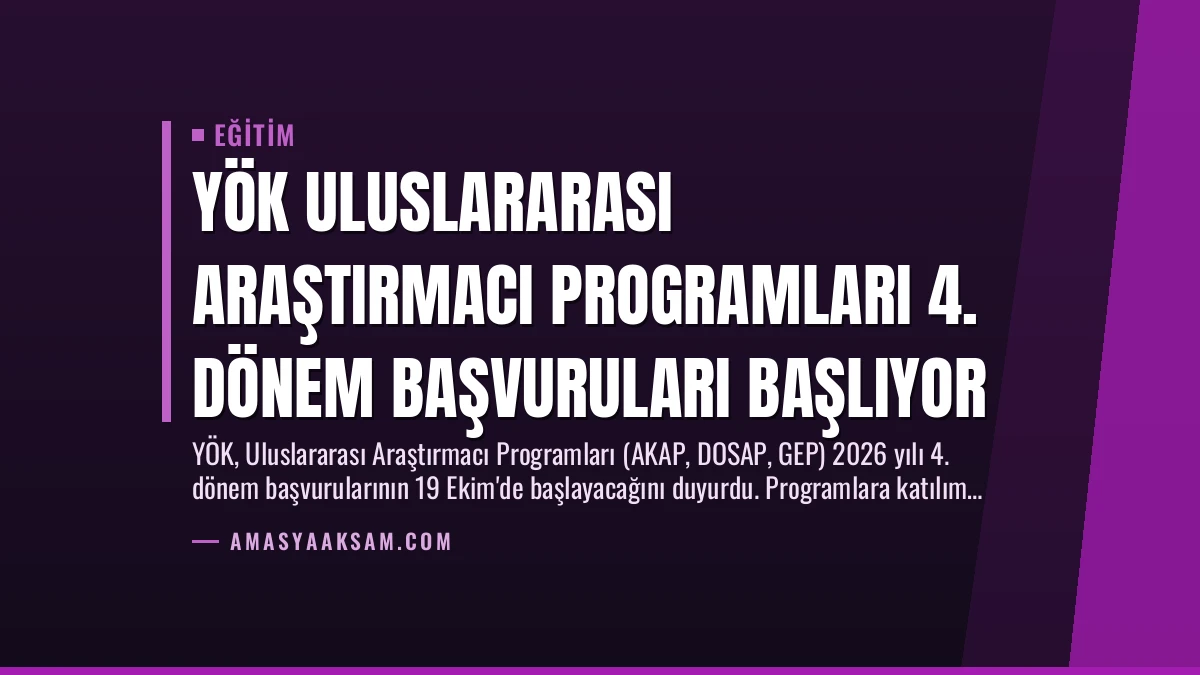 YÖK Uluslararası Araştırmacı Programları 4. Dönem Başvuruları Başlıyor
